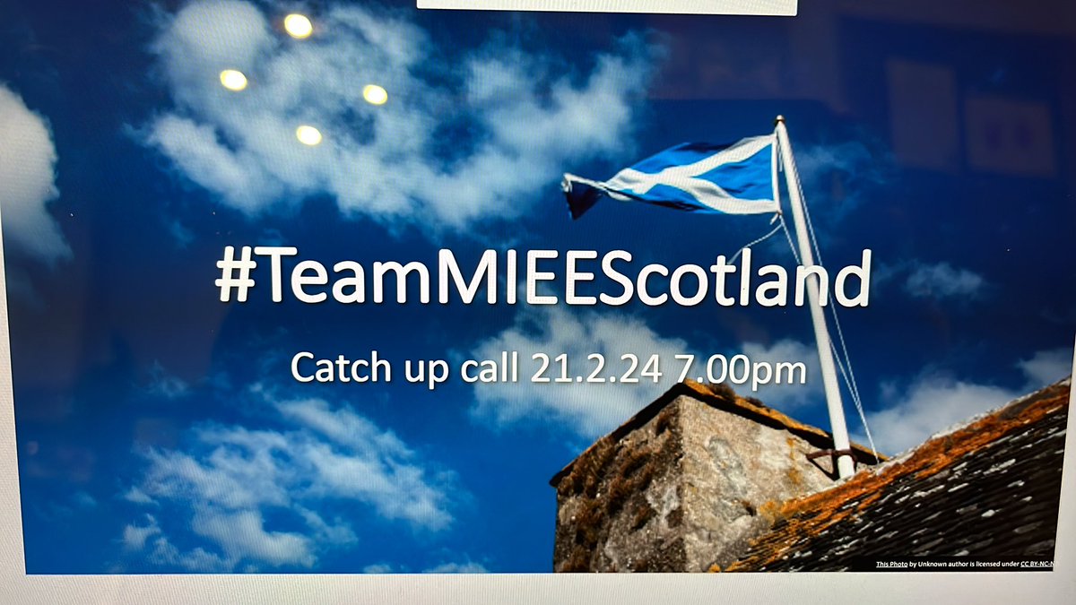 Our #TeamMIEEScotland catch up call is happening tonight, 7pm in the team. Special guest @jlo731 will be joining us too.