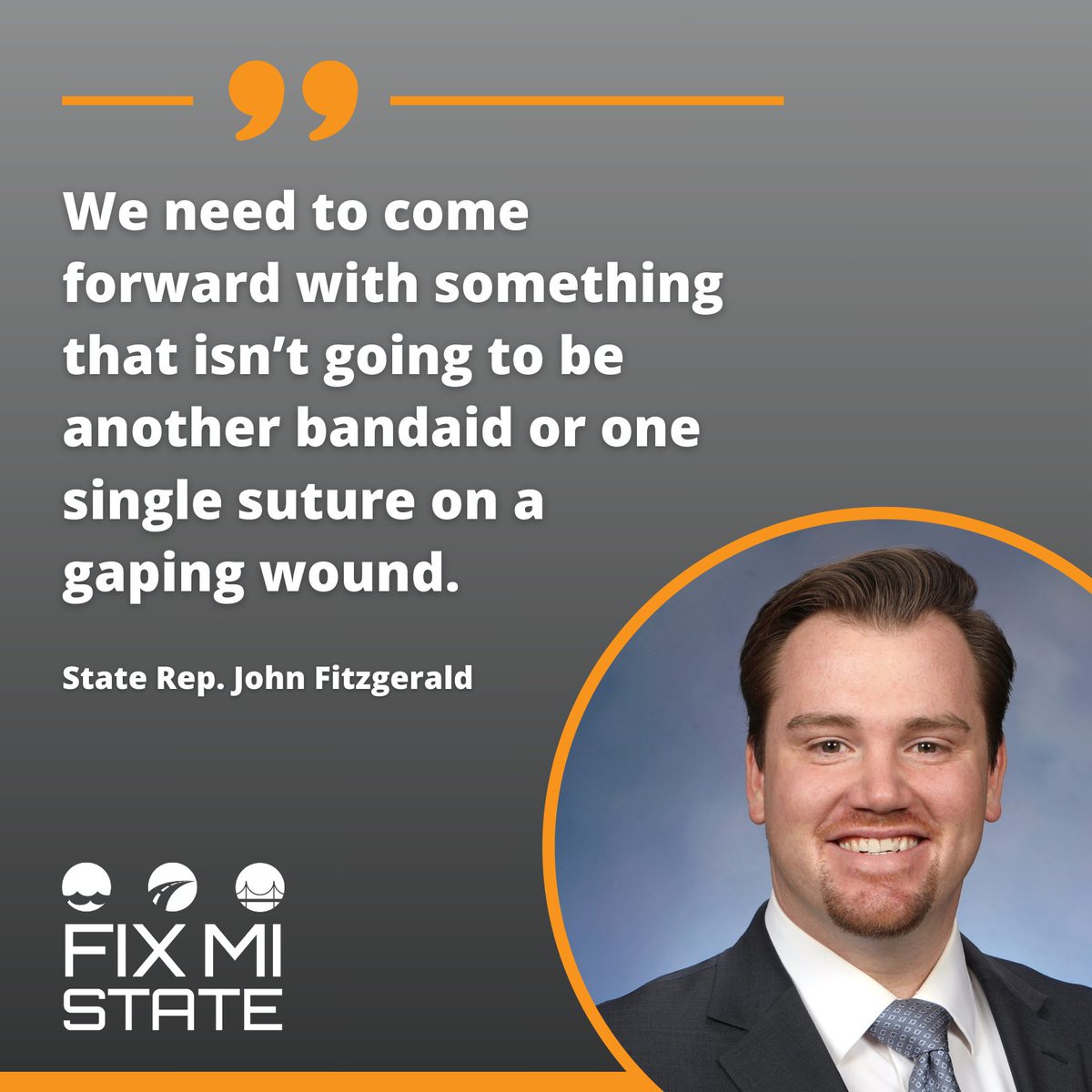 FixMIState's tweet photo. State Representative John Fitzgerald said it best, now's the time for Michigan to reinvest in our crumbling infrastructure with a long-term, equitable, & sustainable funding solution. #FixMIState
Learn more and send a letter to your legislators: https://t.co/eHj152Uhoa https://t.co/lhiLT4RAfI