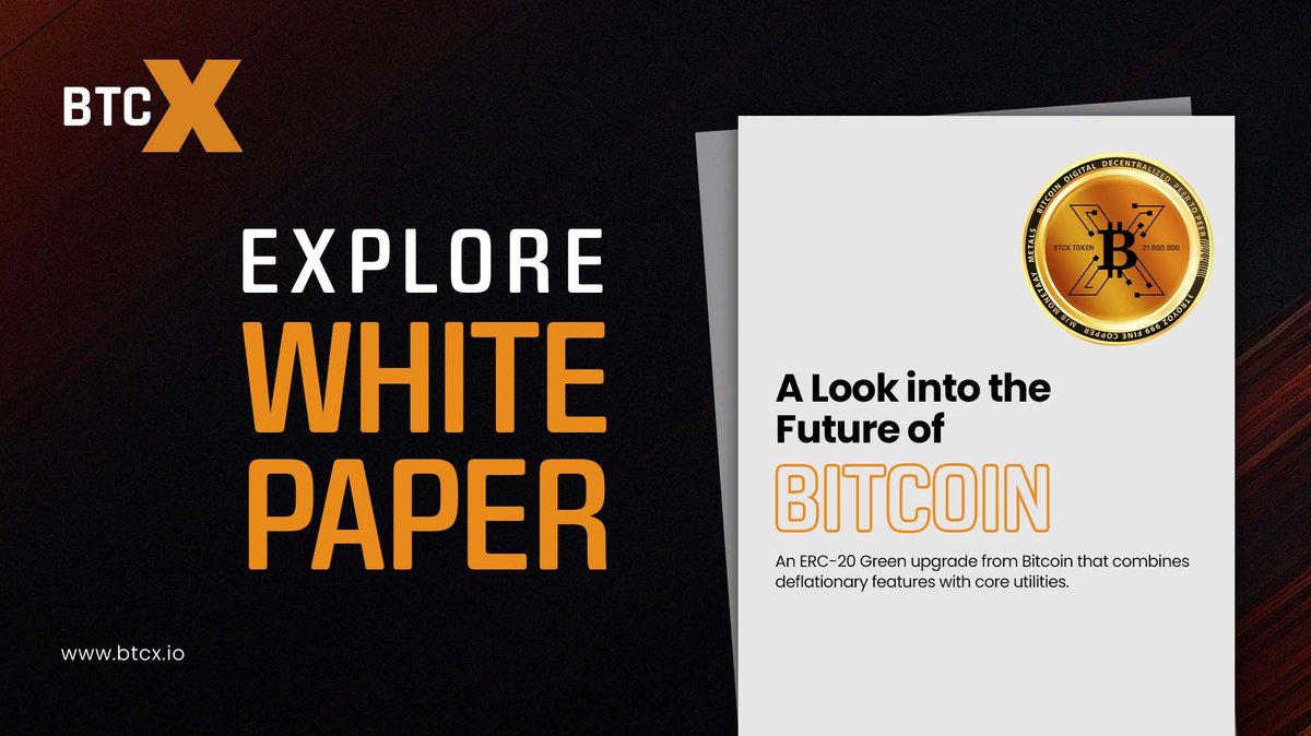 💎 $BTCX 🟩 #Whitepaper with a proper guidelines about the token. 🟩 Pure #Tokenomics knowledge vested inside. 🟩 #Staking protocols explained in detail. 🟩 Front vision aspects lead by Team associates. ☞ Short & Crisp go through document for the token. 📖Go & Read it…