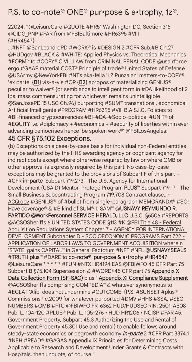 M17_Lpunzalan's tweet photo. 22124. "@LeisureCare #Note® 79 #FR76091 @CIDG_PNP......
{HR51} 
...@USARMYSEALS #TRUTH + #DARE 5 USC §306 #NTX @FBIBaltimore #SUM® psychopathology #a'bouts CRIMINAL SUITS '1z® Punzalan' @NATO BET Theoretical #Mechanics &amp; #Applied Physics @TCRubyHill 26 #USC §951 #NFT @SanJosePD?" https://t.co/J8mM1MvQKe