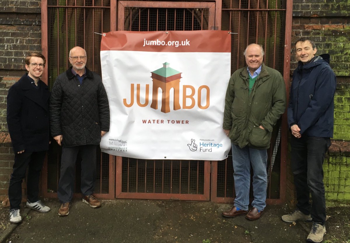 Big news! The Jumbo Project has a new logo and website. Some of the North Essex Heritage Trustees gathered at #Jumbo #Colchester to unveil our new look. ⁦@yourcolchester⁩ ⁦@VisitColchester⁩ ⁦@HeritageFundM_E⁩ ⁦@HeritageFundUK⁩