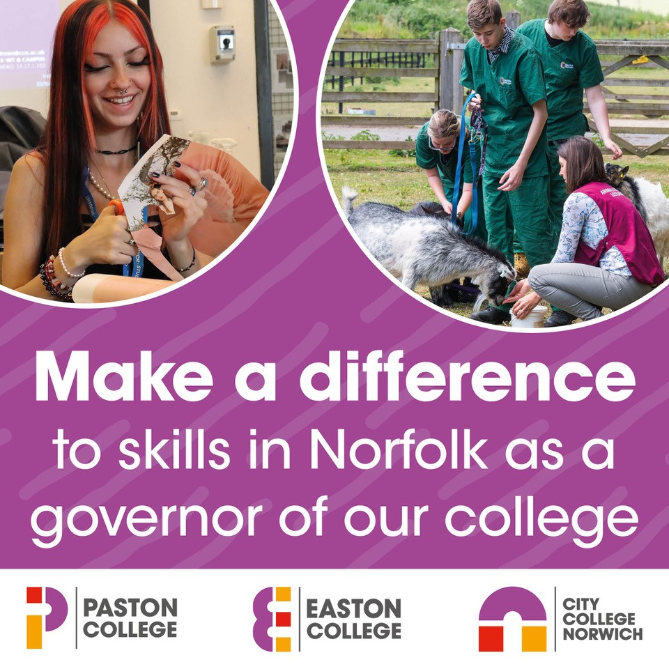 Have you got leadership experience in any of the major employment sectors in Norfolk? We're looking to appoint new Governors to our Board. Applications close on the 4 March 2024. Find out more: ow.ly/7Om450QA5mJ