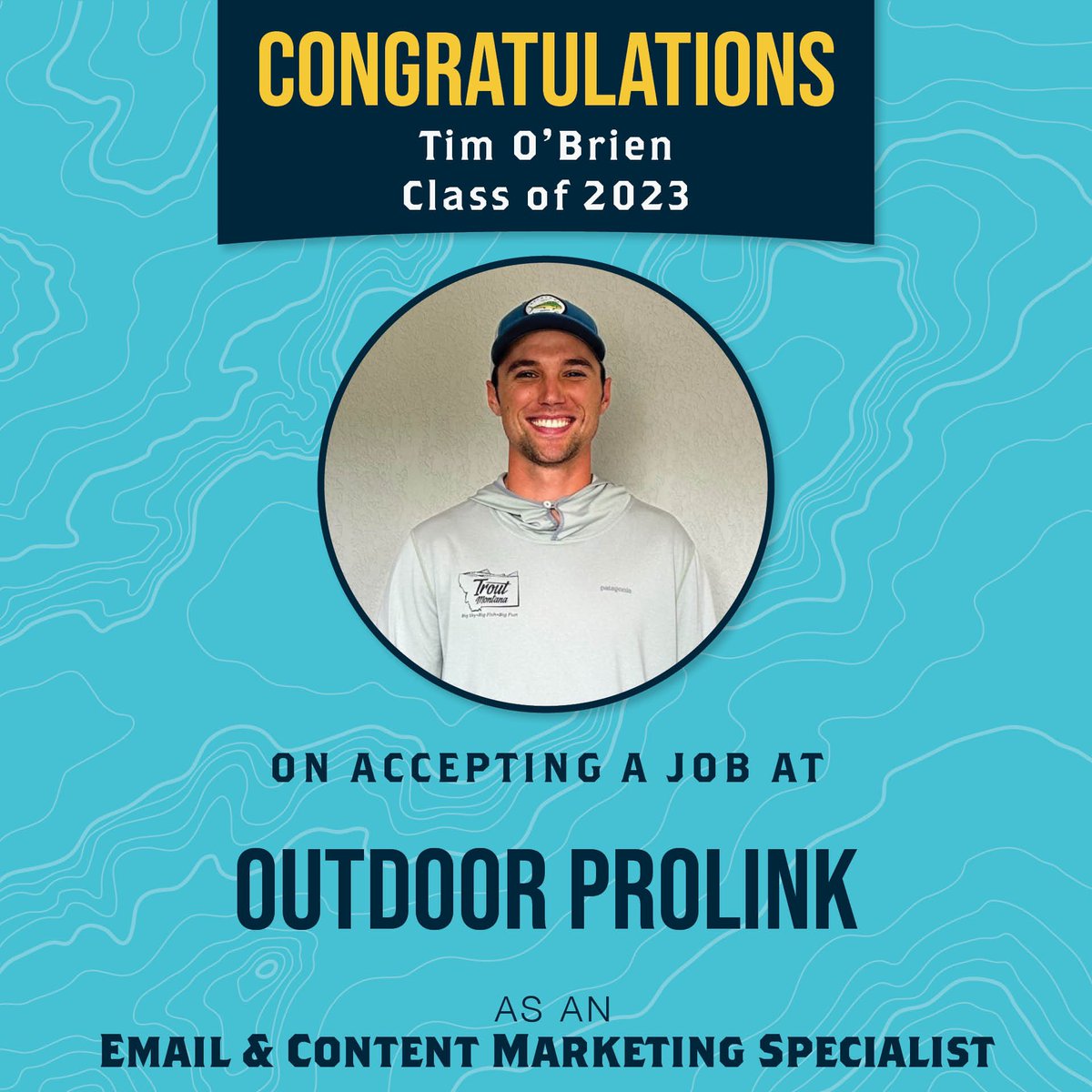Outdoor Product Design & Development (@usuopdd) on Twitter photo Congratulations to Tim O’Brien on accepting a role at <a href="/outdoorprolink/">Outdoor Prolink</a> as an Email and Content Marketing Specialist! Congratulations to Tim O’Brien on accepting a role at <a href="/outdoorprolink/">Outdoor Prolink</a> as an Email and Content Marketing Specialist!