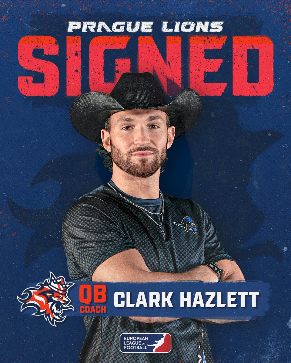 Europlayers.com member Clark Hazlett (USA) signed with the Prague Lions (Czech Republic)!
europlayers.com/Profile/68742

#FootballInEurope #FootballOverseas

<a href="/adventurlete/">Adventure Athlete</a>
<a href="/praguelions/">Prague Lions 🏈</a>