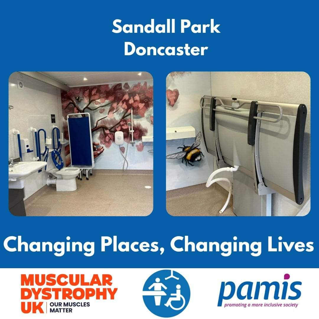 SandallPark's tweet photo. Just WOW! Our Changing Place is now officially open! What an amazing addition to the park. Many more families with disabilities will be able to spend more time in our fabulous park. Thank you @RISEAdaptUK for their contribution &amp; @MyDoncaster for making it happen. Gr8 work FoSP https://t.co/yKrXl1MxSh