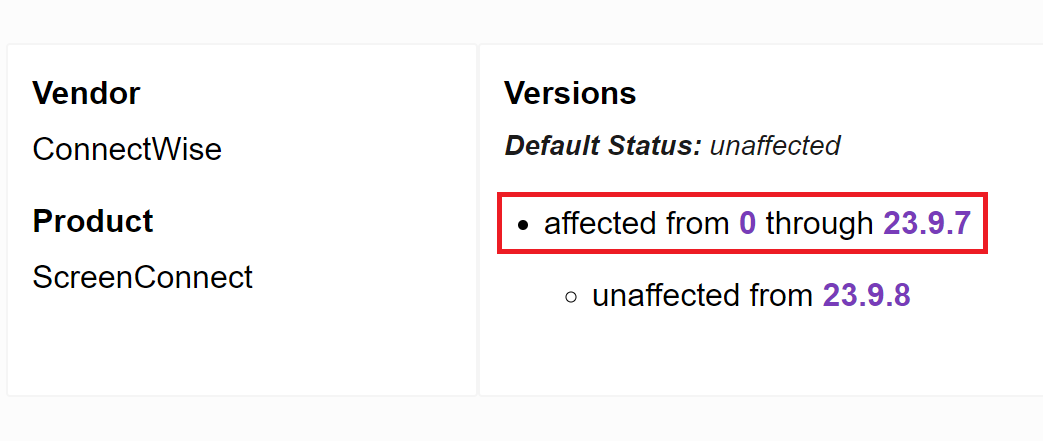 CVEs!!! 🤩
CVE-2024-1708 and CVE-2024-1709 assigned for the #ScreenConnect vulnerabilities.

.... and ah, the words 'affected from version 0' are pretty brutal 😅😅