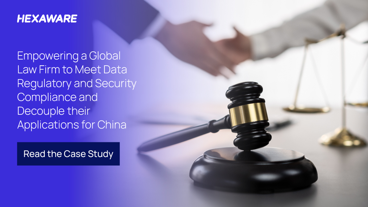 HexawareGlobal's tweet photo. Discover Hexaware's decoupling strategy, empowering a global #law firm to navigate #compliance challenges in #China! Learn how we helped the client embrace #cloud, achieve enhanced #security, &amp; optimize efficiency. Read #casestudy: https://t.co/LL4FJYayuX
#ProfessionalServices https://t.co/4O40DN235z
