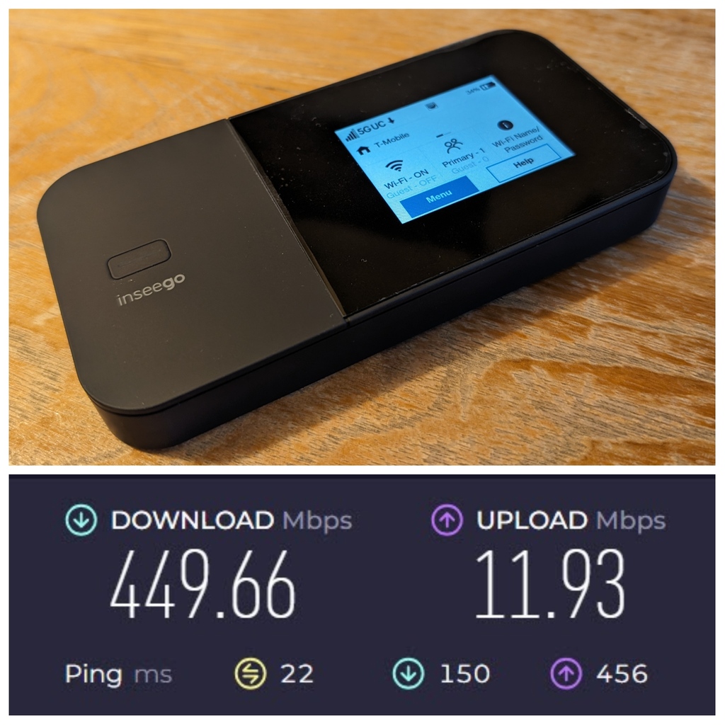 #calyxinstitute #hotspot is really impressive 🛜 #5g #inseego #tmobile #hotspot #internet #travel #backup