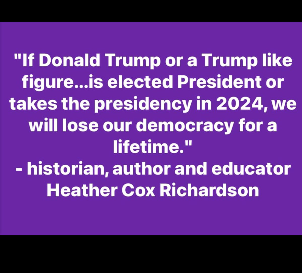 I am posting this @HC_Richardson quote again as another reminder for us. I don't think it has fully sunk in for many moderate and progressive Americans about the dangerous threat Donald Trump poses to our #democracy.