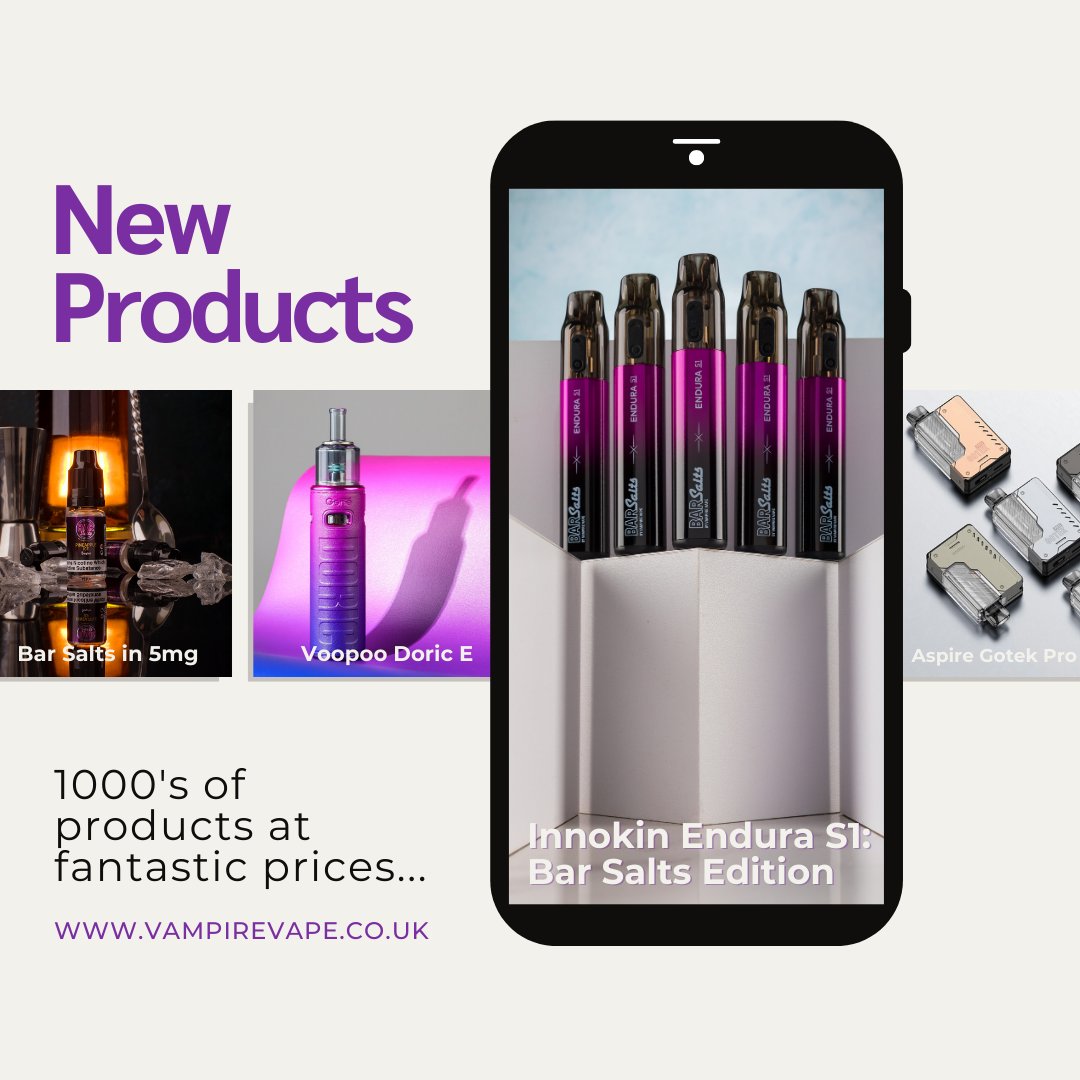 Explore New Arrivals! 🚀
Discover the latest products on our site now. New flavours, tech, and accessories await 📲 vampirevape.co.uk