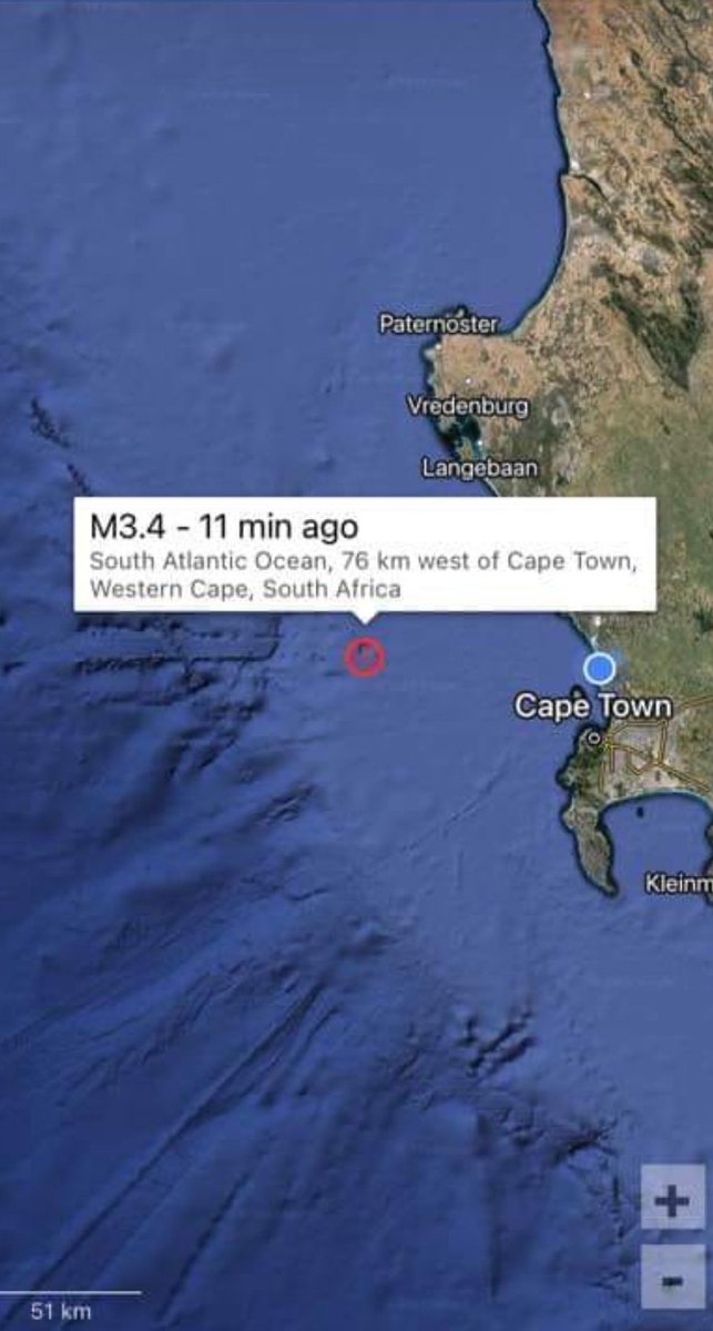 Earthquake West of Cape Town.