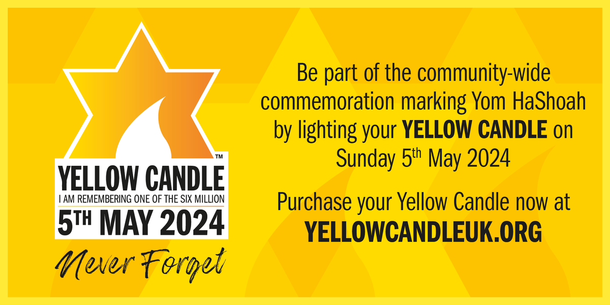 Join us in ensuring we Never Forget. Purchase your Yellow Candle now at yellowcandleuk.org/purchasecandle