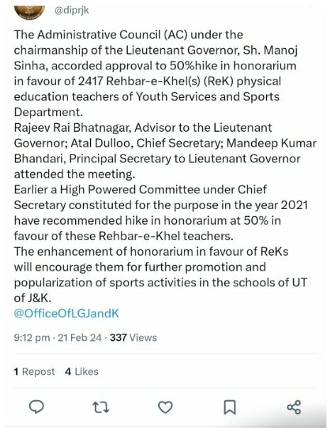 ChibGaurab's tweet photo. Thanks to all those who gave this beneficial purposal to the department,, but i must say.. We dont need this huge amount ,, we are happy with Rs 4000/ month salary as a family man...Such a big decision in our favour.. 🙂🙏🙏
@RavinderRaina @PMOIndia @DrJitendraSingh  @AmitShah https://t.co/DS8oc0XGHl