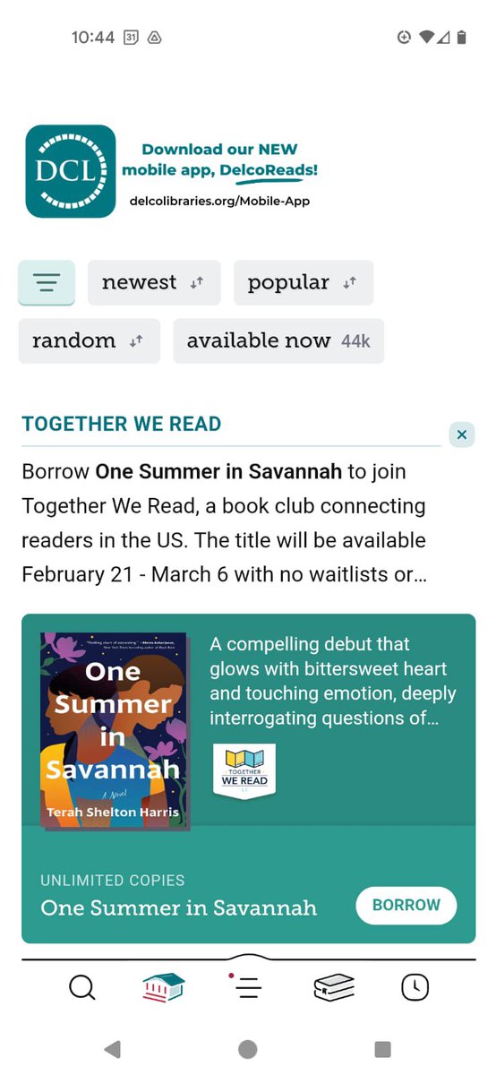 So cool when the @LibbyApp home screen looks like this… Don’t forget to check out ONE SUMMER IN SAVANNAH this month! @terahsharris