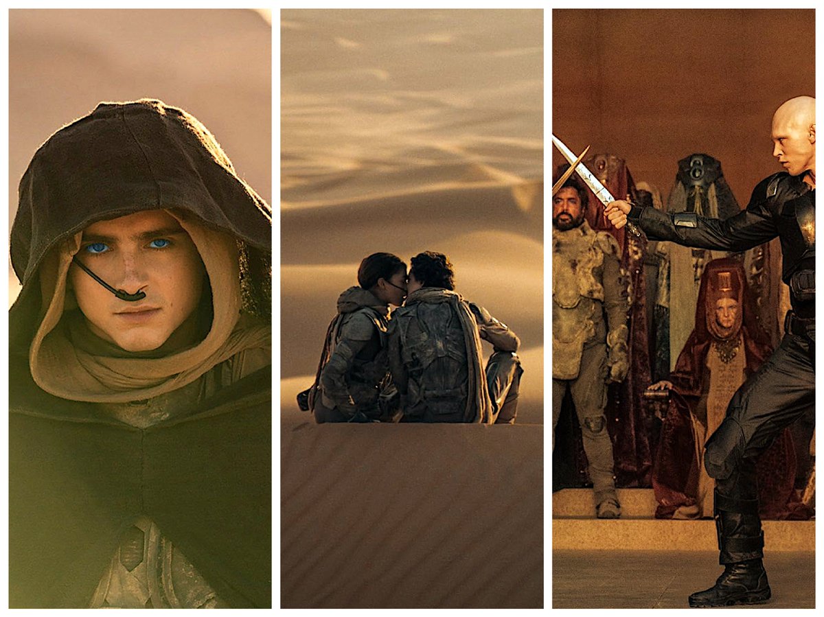 peterhowellfilm's tweet photo. DUNE: PART TWO: All-out war but also love in Denis Villeneuve’s spectacular follow-up to his 2021 sci-fi epic. Warriors clash, villains &amp; heroes scheme, believers seek a messiah (Chalamet soars) &amp; two hearts crave connection. My review: https://t.co/Ds1ZvjixbH #Dune2 #DuneMovie https://t.co/9cngvch5OM