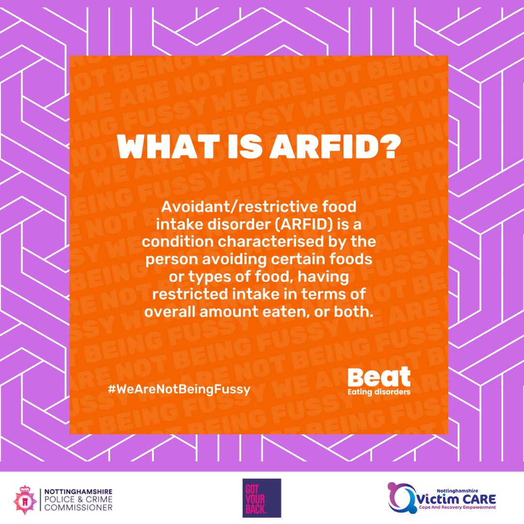 This Eating Disorder Awareness Week we are helping @beatedsupport raise awareness of ARFID and increase understanding that it is not about being fussy or seeking attention but that it is a condition with serious health consequences
#wearenotbeingfussy #supportingothers