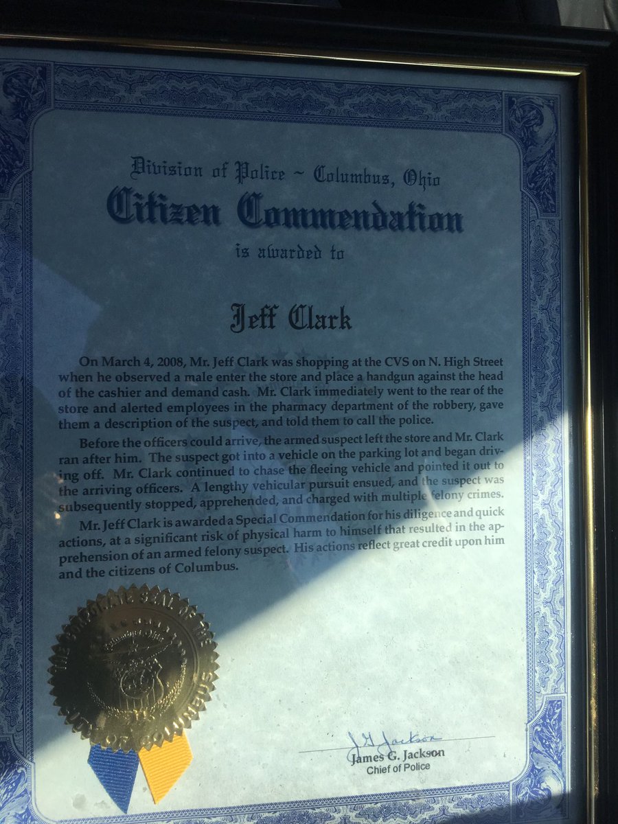 4 years ago today we lost the best civilian crime fighter that Columbus has ever seen.   RIP Jefferson Anthony Clark.  <a href="/ColumbusPolice/">Columbus Division of Police</a> <a href="/buckeyedonuts/">Buckeye Donuts</a> <a href="/OSUPOLICE/">OSU Police</a> <a href="/ColumbusSafety/">Columbus Department of Public Safety</a> <a href="/capcityfop/">FOP Capital City Lodge 9</a> <a href="/montana_frey/">Montana Frey</a> <a href="/seevs93/">SeevS93</a> <a href="/bethany_bruner/">Bethany Bruner</a>