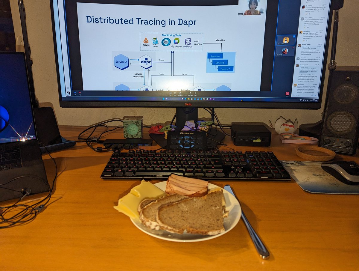 Dinner at @daprdev Day 2024. Virtually, but great that my family makes sure I do not starve on site 😜 #Dapr #CNCF