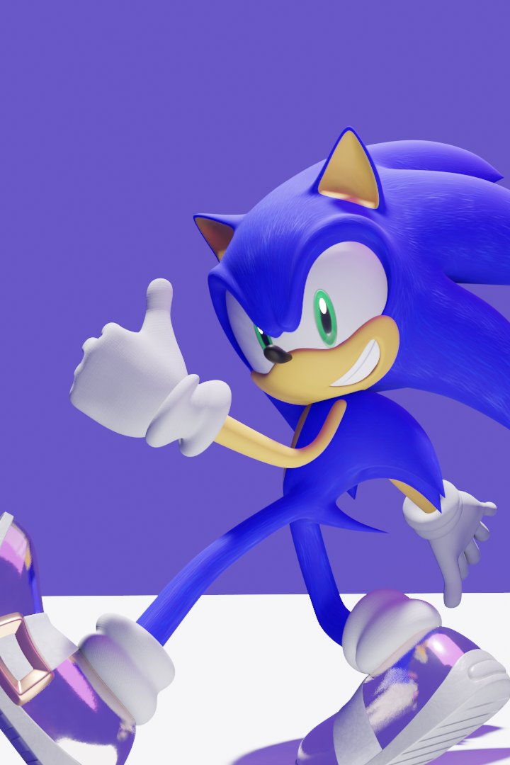 Yet another Blender Sonic render test.  #SonicTheHedeghog 

(Forgot to say in last post) Rig By: KamauKianjahe