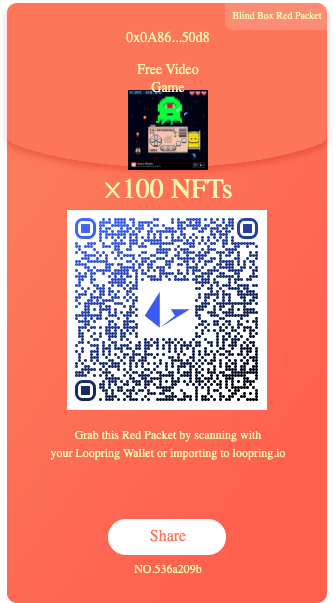 We’re giving away 100 copies of our latest #NFT video game via a <a href="/loopringorg/">Loopring💙</a> red packet 🕹️