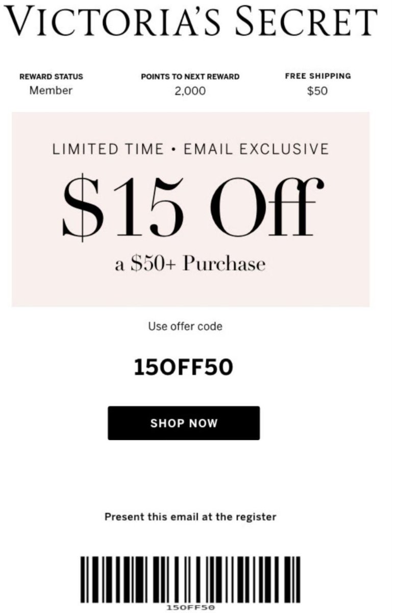 $15 OFF $50 @ VS

Use code 15OFF50

🔗🔗👇🏾👇🏾

shopstyle.it/l/b8kzO