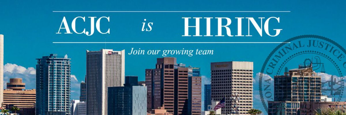 ACJC is hiring!  Grants Coordinator and a Victim Services Grant Coordinator.  To apply, visit: azcjc.gov/About-Us/Caree…