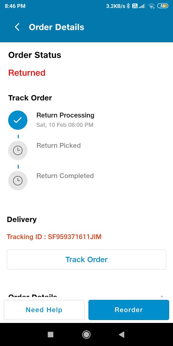 MartJioConsumer's tweet photo. Dear @jiomart_support,

I hope this message finds you well. I am reaching out regarding order 17072309370181337M, which I returned 11 days ago. Unfortunately, I am still seeing that the order is in a processing state, and I have not yet received any updates on its status. https://t.co/kA9aoxrcsM