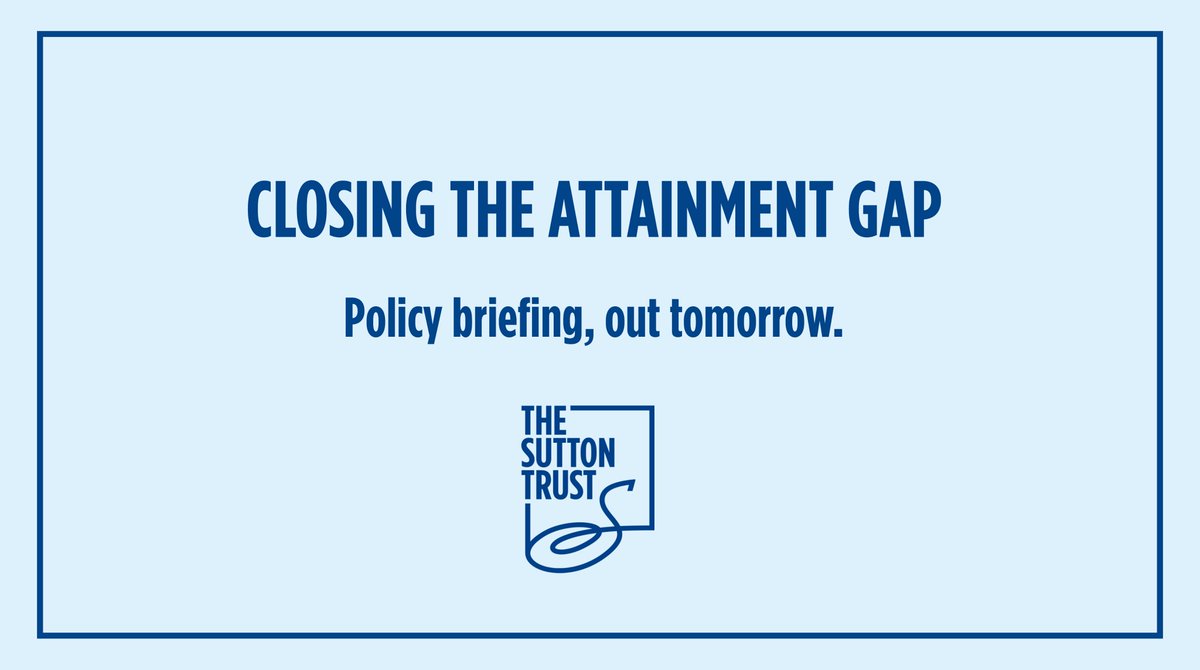 10 years of progress in closing the attainment gap has been lost. But the issue has barely featured in political debate.

With the election fast approaching, we set out how the next government can level the playing field.

Our new policy briefing, out tomorrow 👇