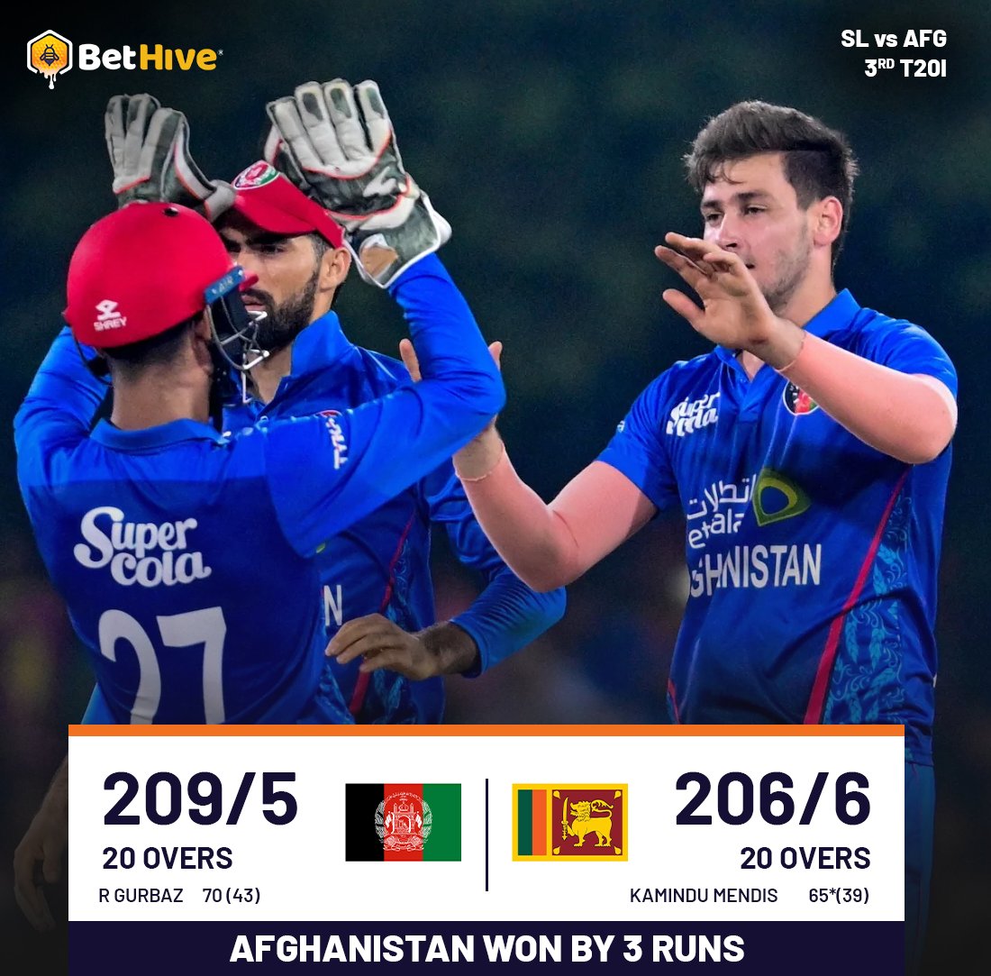 Afghanistan won the nail-biting thriller against Sri Lanka in the third T20I, but Sri Lanka claimed the series with a 2-1 victory.

#KaminduMendis #PathumNissanka #SLvsAFG #T20I #Cricket #BetHive