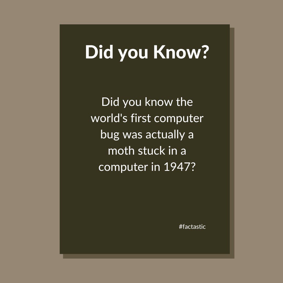 Did you know?

#funfact #historyoftech #factastic #100DaysOfCode #tech #TechInnovation #techfacts