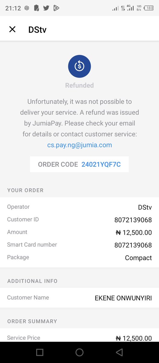 lilystoreng's tweet photo. @aonanuga1956 @BashirAhmaad @JumiaNGHelp it's painful and unacceptable for to tell me that my subscription wasn't successful, and you collected my to refund my money you are giving me 1 week for what? Pls i need my refund ASAP @ekene_onwunyiri , @EstherIfy10 https://t.co/OpBN4iIMEF
