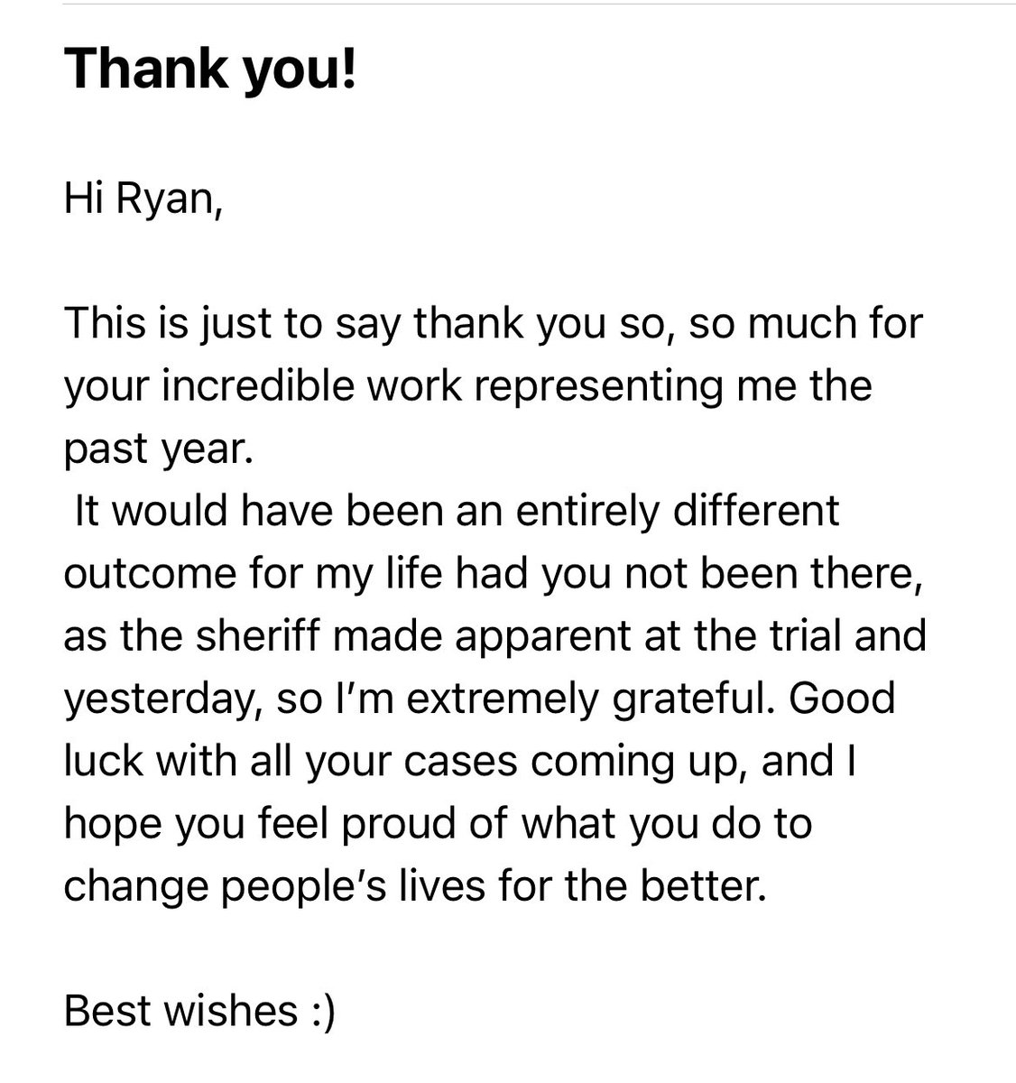 Some kind words from a very grateful client. Always nice to be appreciated! If we can assist then please do not hesitate to get in touch. 0141 429 7090 ⚖️👨‍⚖️