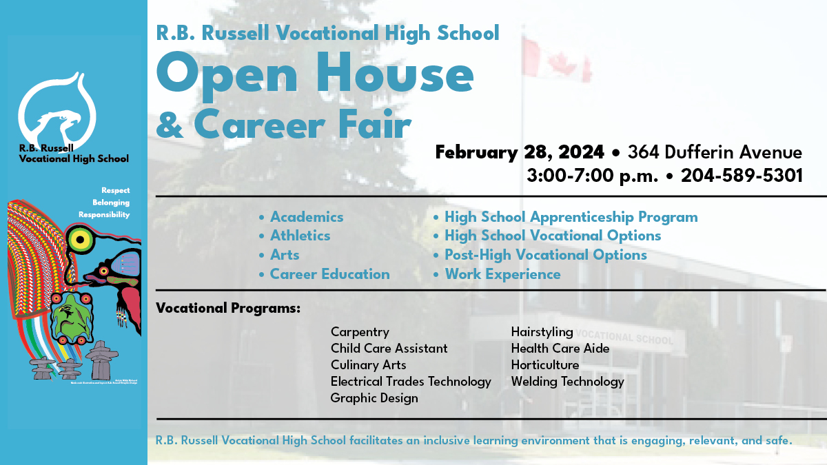 Do you like music to the point where you want to learn how to play it? Come to R.B. Russell's Open House and Career Fair event on February 28, 2024 from 3:00-7:00 p.m.

#rbrussell #rbr #music #wsd
