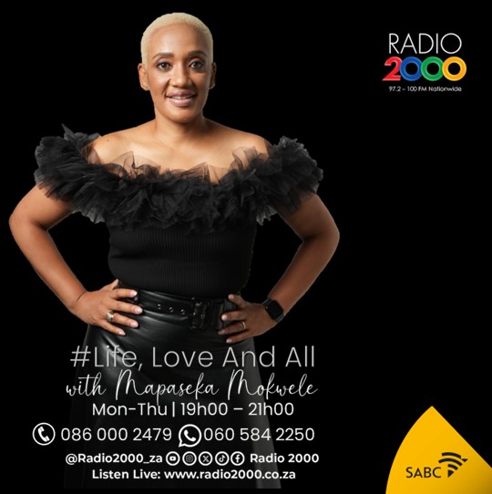 Radio2000_ZA's tweet photo. #lifeloveandall @mapasekamokwele 7-9pm
7pm #lifeinsouthafrica #blackfarmerrs 30 years into democracy
8pm #theLetter #DearMapaseka I am in debt and my husband wants me to deal with it alone
#Radio2000 #MapasekaMokwele https://t.co/ZR6runaQ42