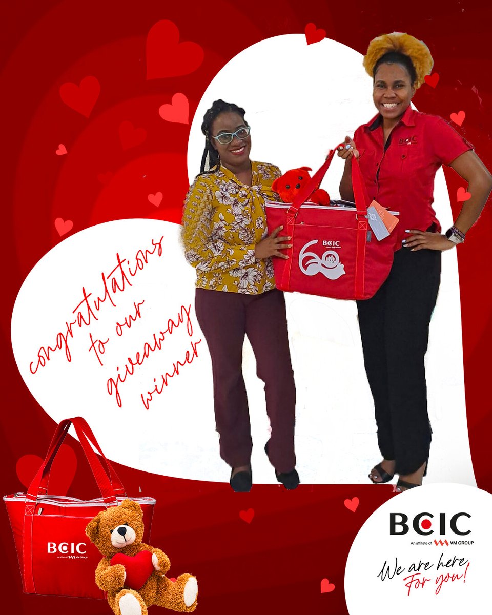 Congratulations to our giveaway winner Peta-Gaye  @_petabeta

Thank you again to everyone who participated in the BCIC  Valentine's Giveaway competition.
#bcic #bcicinsurance #insurance #giveaway  #winner
#