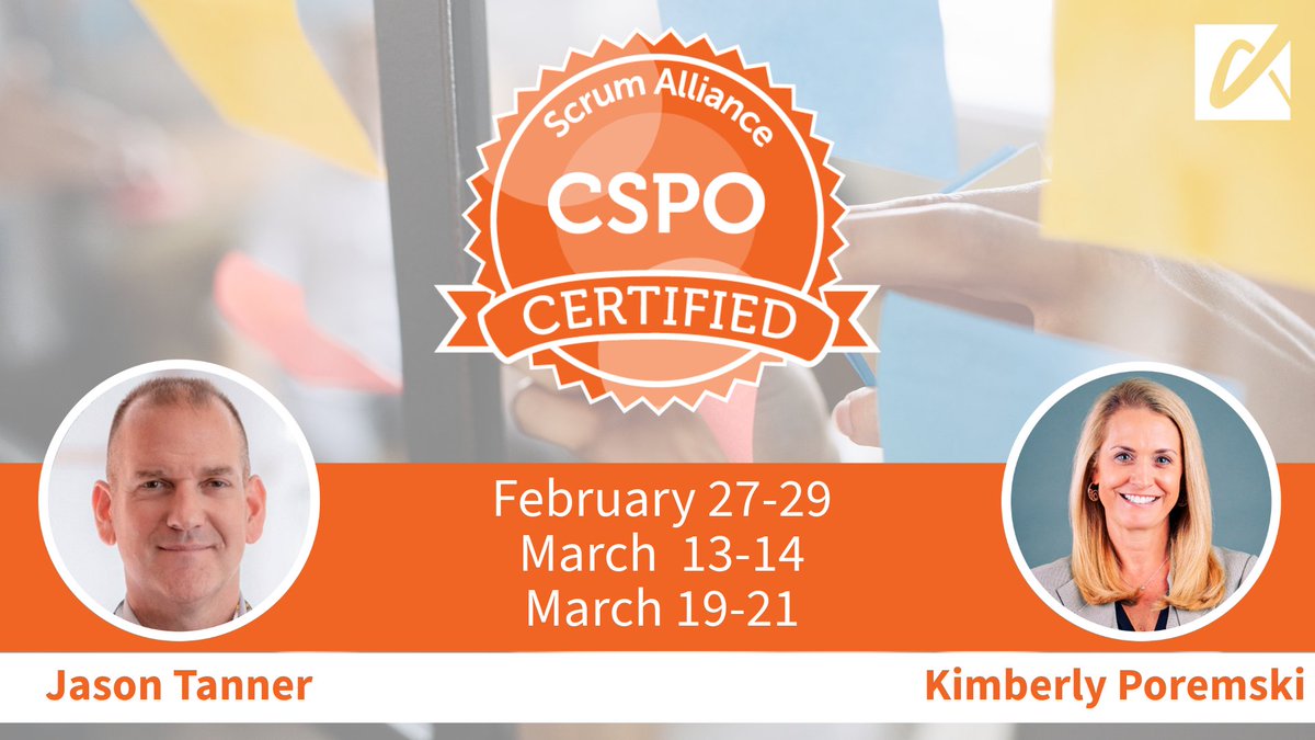 Looking for a way to propel your career to new heights? ⛰️
The CSPO course is your ticket to unleashing the full potential of #Scrum &amp; driving success for your products

Sign up for one of our upcoming classes: bit.ly/48u90Ue
<a href="/JasonBTanner/">Jason Tanner</a> <a href="/CoachPoremski/">Kimberly Poremski</a>