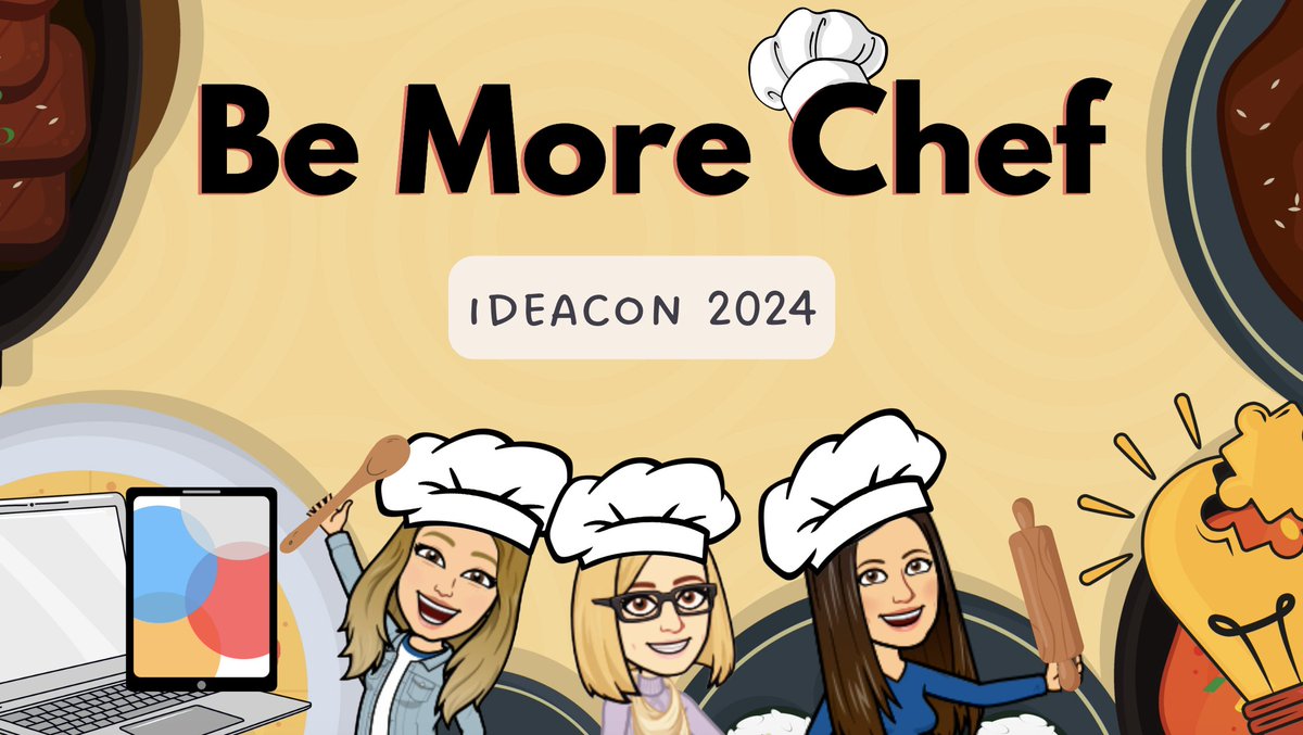 DrKathyGarneau's tweet photo. Third day at #IDEACon and this is my favorite theme! Be more chef!  @iCoachGabi @MrsAmanda7 @mrstechfarlin #ideacon24 #IDEACon2024 https://t.co/kzK4FCOrym
