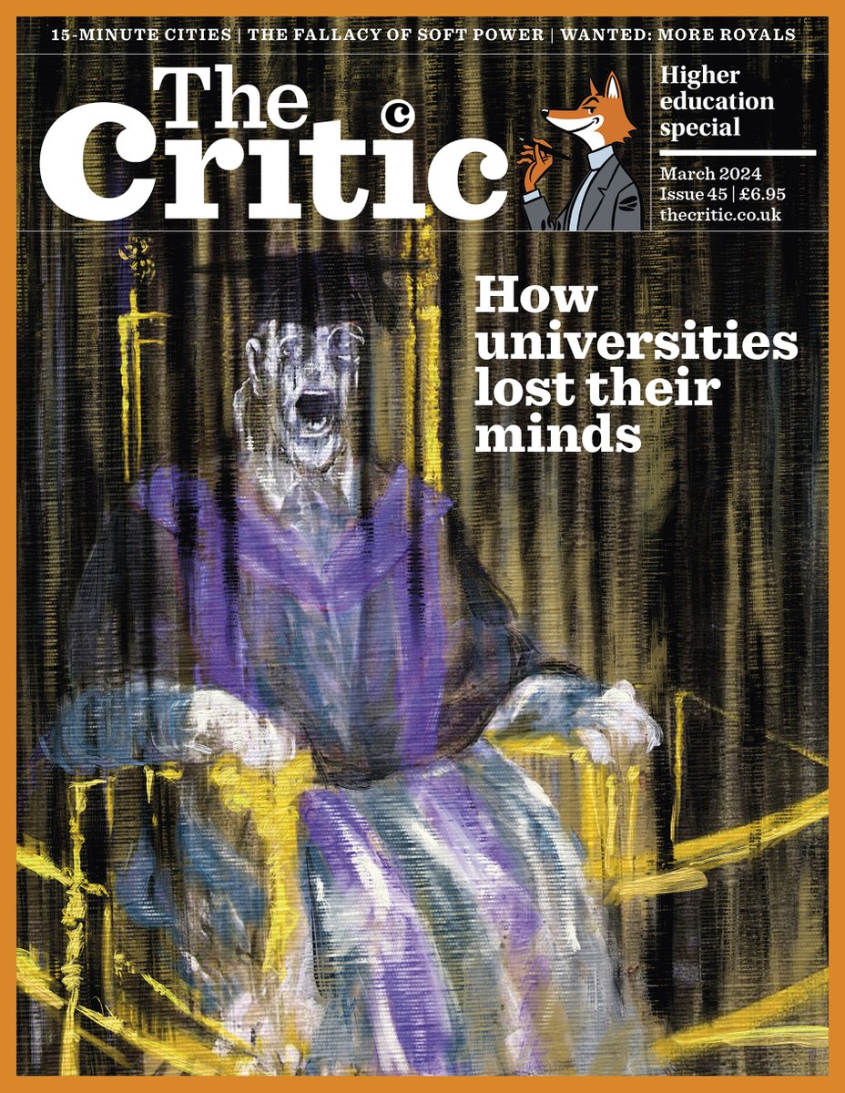 The March issue of @TheCriticMag has gone to press. The crisis in our universities special, with Michael Lind, Edward Skidelsky, David Butterfield, @astor_charlie @WalkerMarcus @JSMilbank @jamesorr. Also @PatPorter76 @mattwridley @AndrewOrlowski thecritic.imbmsubscriptions.com