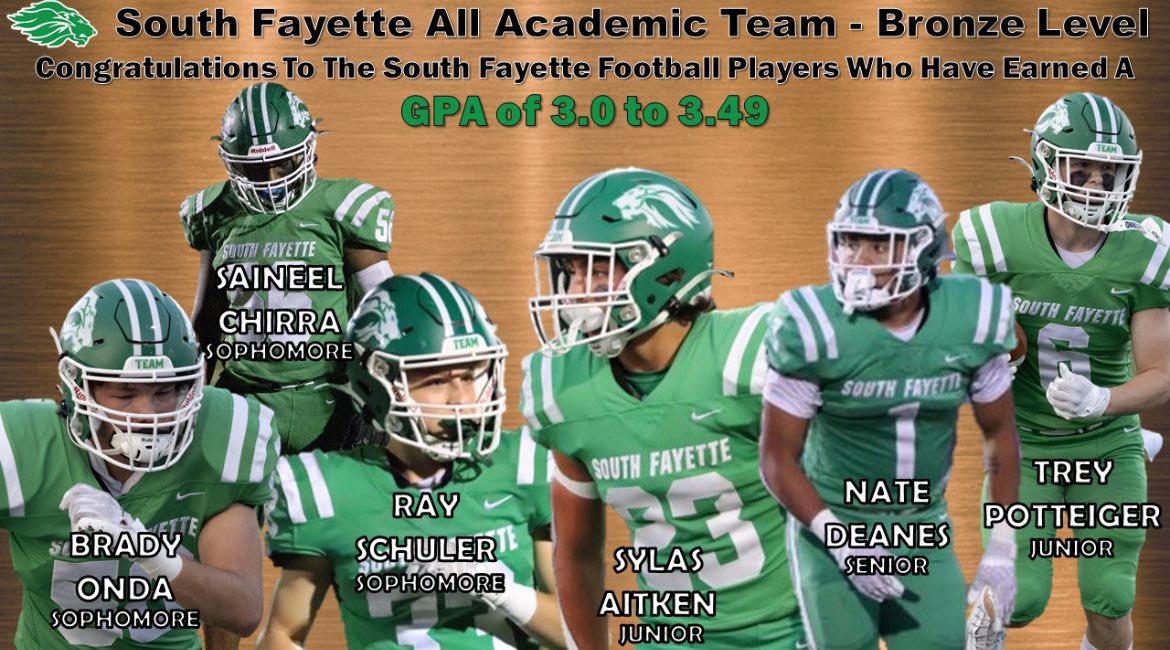 Congratulations to the Lions who achieved All-Academic Bronze team Recognition #toughgentleman #allheart