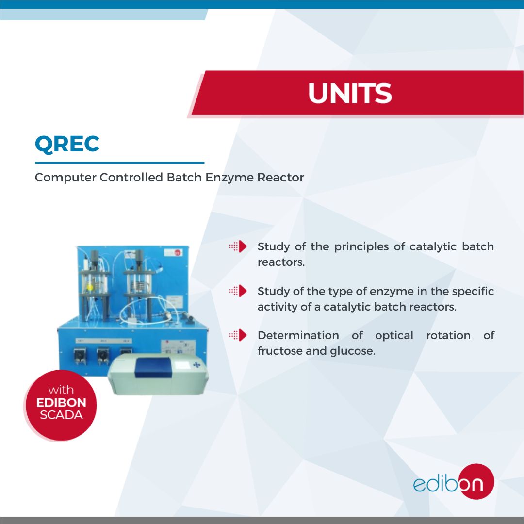 Edibon_Intl's tweet image. The Computer Controlled Batch Enzyme Reactor (QREC) is a batch enzyme reaction unit designed to perform glucose isomerisation and analyse the glucose and fructose concentrations with a polarimeter.

edibon.com/en/computer-co… 

#DiscoverEDIBON #ChemicalEngineering #ChemicalReactors