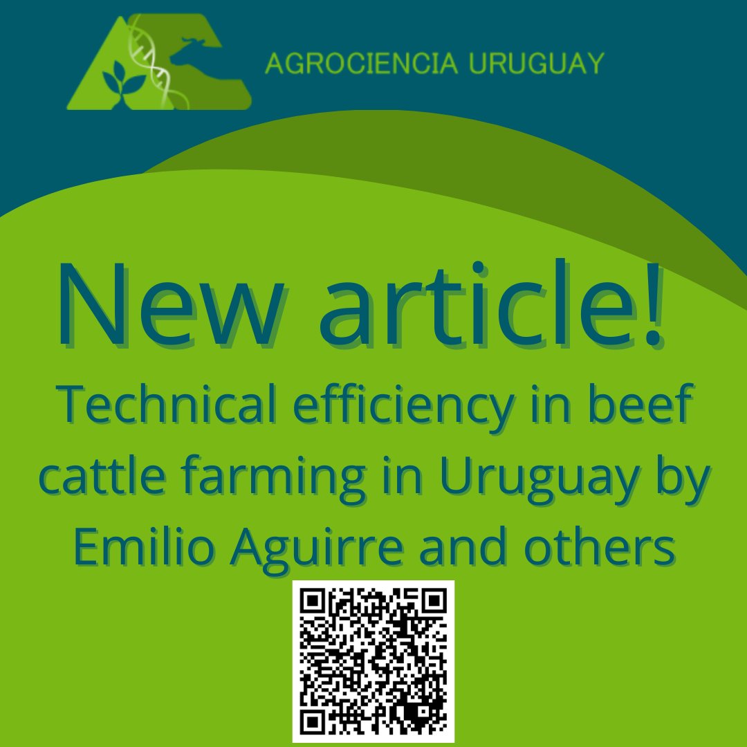 New article: Technical efficiency in beef cattle farming in Uruguay by Emilio Aguirre and others.
For more information: agrocienciauruguay.uy/.../agroc.../a…
#production #productionfunction #beef #beefcattle #beefcattlefarm #beefcattlefarmers #beefcattlefarming #beefcattleproduction #farm