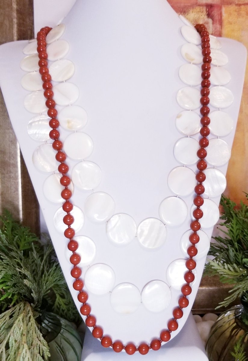 Nothing happens by chance, and I say you are right. Red Jasper and Natural Shell come together to create today’s layering look. #sandalomadesigns #redjasper #wearsandaloma  #naturalshell #Jewelry #fashion #Jewellery #necklace #handmade #accessories #handmadejewelry