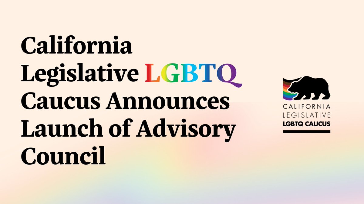 BREAKING! We are excited to announce the launch of our advisory council, dedicated to providing invaluable support to the California Legislative LGBTQ Caucus. 🏳️‍🌈🏳️‍⚧️