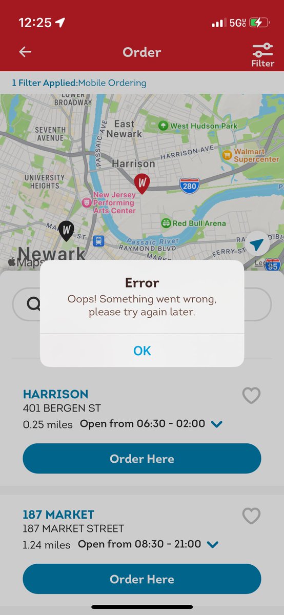 runBen's tweet photo. Hey @Wendys, why does your app always seem to give me a different error every time I’m trying to order lunch. https://t.co/2LuIQhx9M6