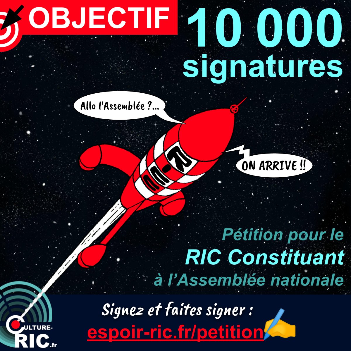 La #pétition pour le #Référendum d’Initiative Citoyenne en matière constitutionnelle (#RICconstituant) sur le site de l’#AssembléeNationale a atteint les 7000 signatures !

➡️culture-ric.fr/actions-ric/pe…