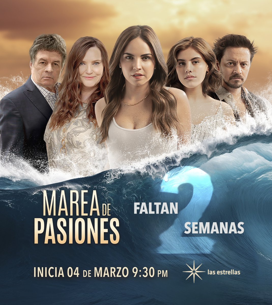 Estamos a solo DOS SEMANAS de conocer las profundidades de esta historia... ¿te dejarás atrapar? 🌀✨ #MareaDePasiones, este 4 de marzo a las 9:30 p. m. MEX, #ConLasEstrellas