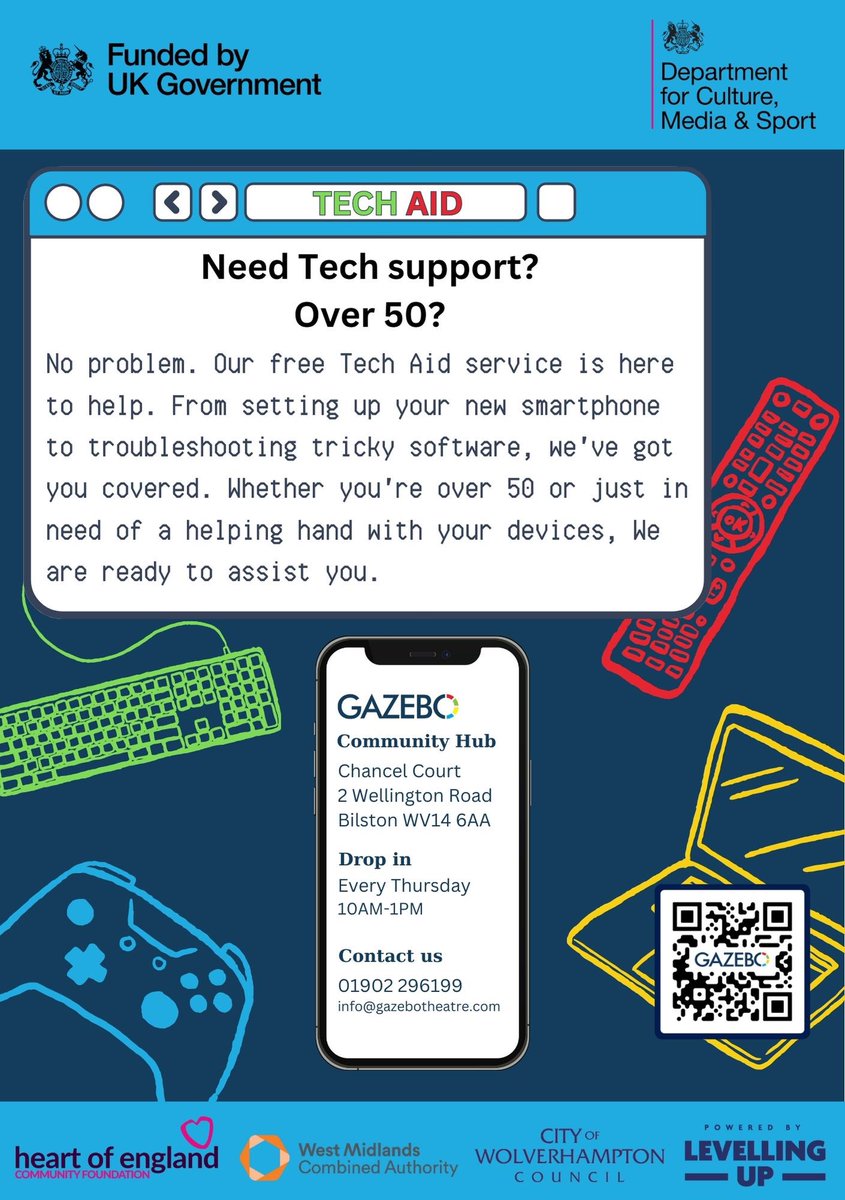 Are you over 50 and need help using your phone or computer?  

Do you want to learn how your data is being tracked by cookies? 

Come to The Community Hub tomorrow between 10 and 12 noon and get all of your tech questions answered. 

#digitalinclusion #wolves #over50 #bilston