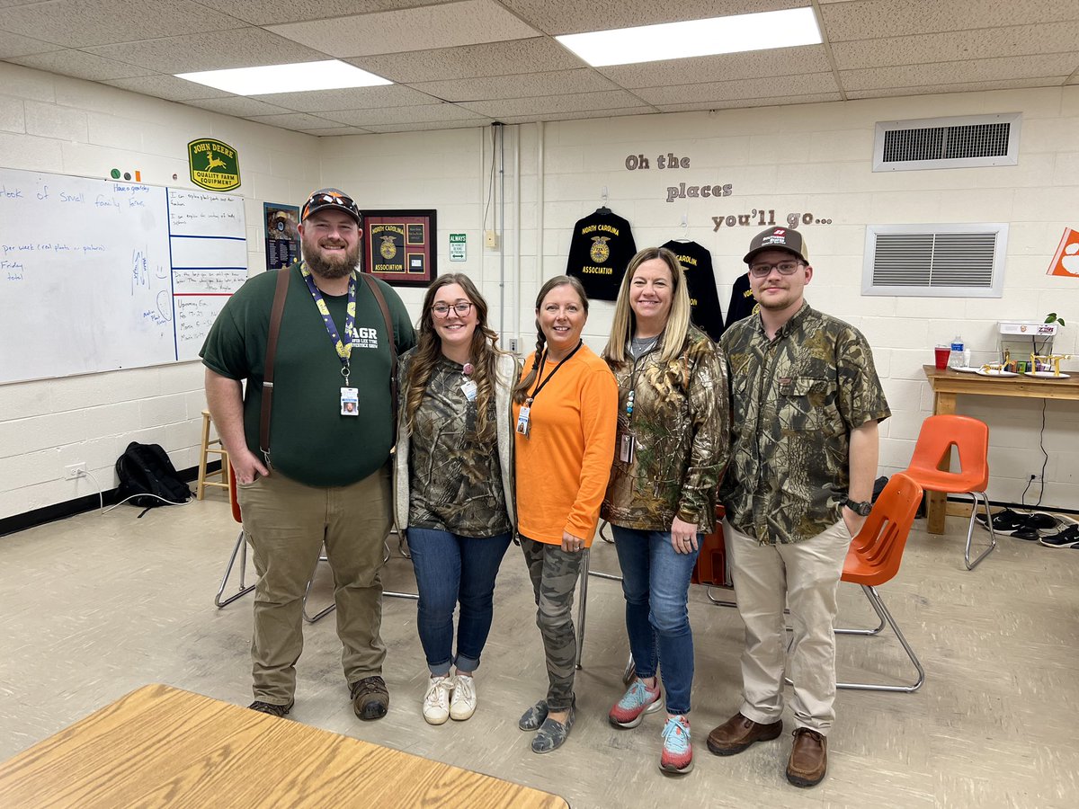 EBHS teachers are supporting FFA week by dressing up for Camo Day! #ignitelearningBCPS #allinBCPS #CTEforNC #CTEWorks #CTEMonth