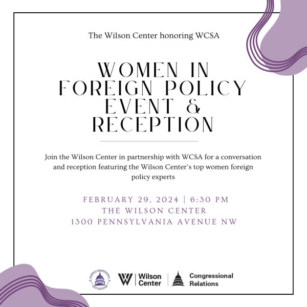 Join us February 29th for a Women in Foreign Policy Event and Reception!