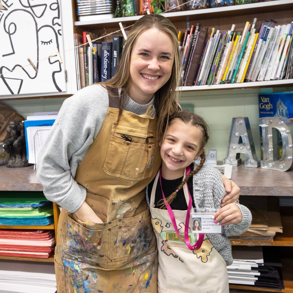 RandolphSchools's tweet photo. Breh, a student at Ironia, won the opportunity to be Teacher for the Day. She was given the choice to select a teacher to shadow for an entire school day to better understand what a teaching day looks like. Given her passion for art, Breh chose to shadow Art Teacher Heather Lade. https://t.co/sOtnbW2ti7